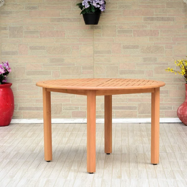 Amazonia Eucalyptus/Teak-Finish Waikiki 5-Piece Round Patio Dining Set - 5-Piece Sets