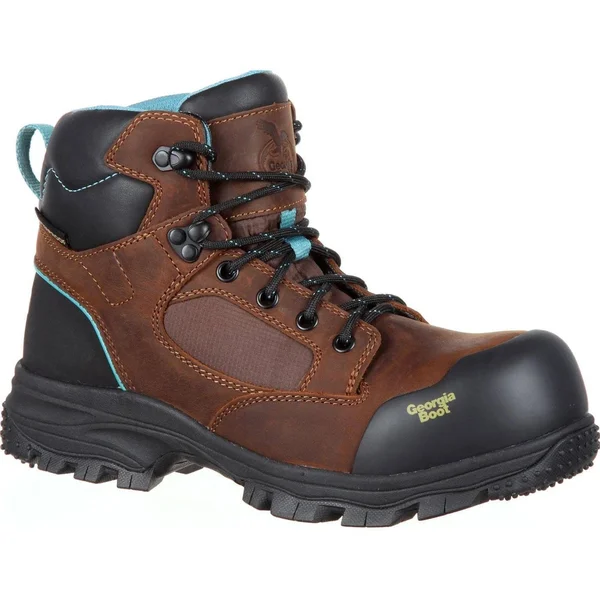 Georgia Boot Blue Collar Women's Composite Toe Waterproof Work Boot, Size: 8, Brown
