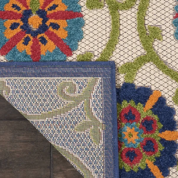 Nourison ALH19 Aloha Blue/Multicolor Area Rug- 7& x 10&