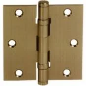 Emtek 96414PVD 4x22 x 4x22 Solid Brass Square Corner Ball Bearing Mortise Hinge - Pair in Lifetime Polished Brass