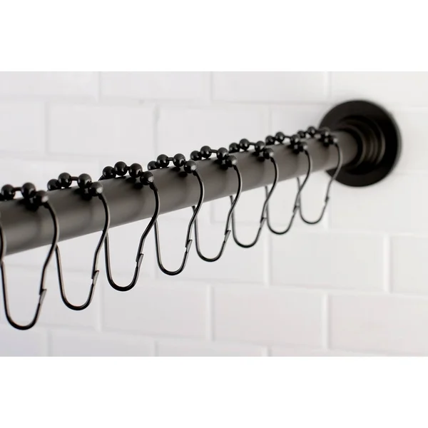 Edenscape Adjustable Shower Curtain Rod with Ring Combo - Brushed Nickel