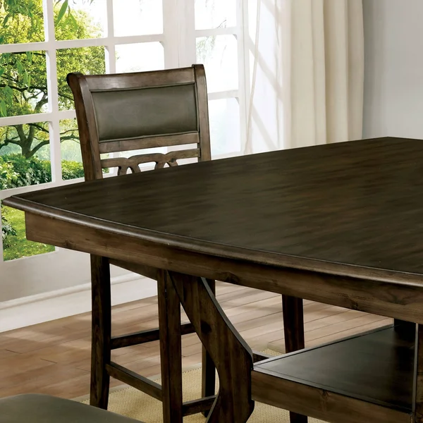 Furniture of America Rore Transitional Walnut Counter Dining Table