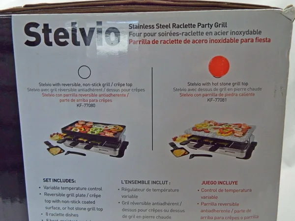 Swissmar - 8 Person Stelvio Raclette Party Grill with Granite Stone