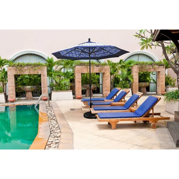 California Umbrella 9& Aluminum Market Umbrella Collar Tilt - Bronze/Sunbrella/Dolce Mango