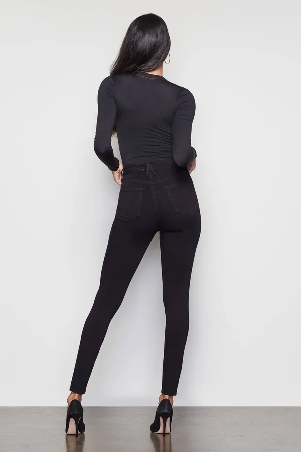 Women's Good American Good Waist High Rise Skinny Jeans - Size 00 - Black