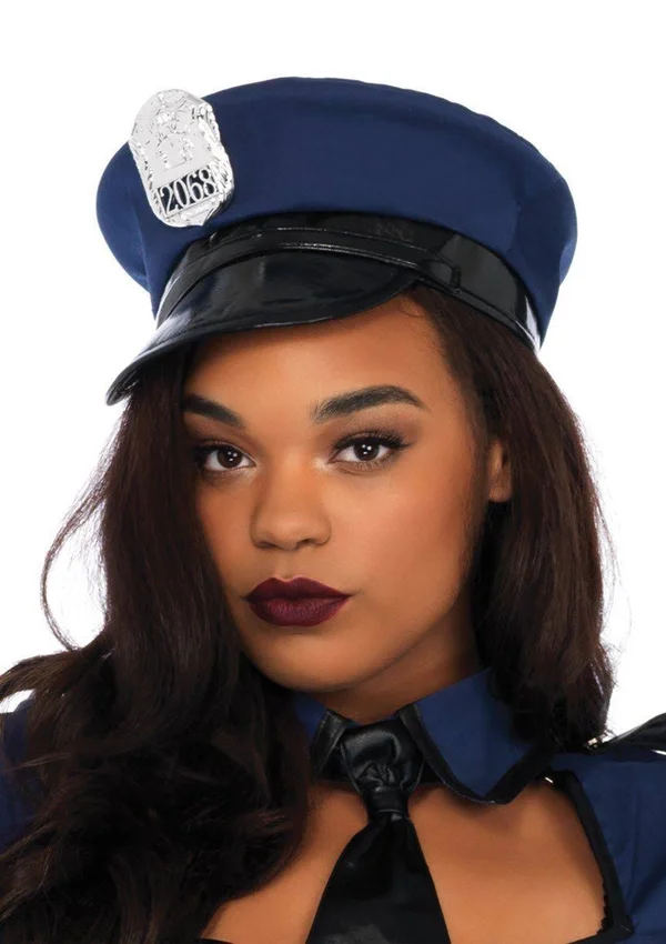 Leg Avenue Women's 5-Piece Plus Size Flirty Cop Costume - Blue, 1X-2X