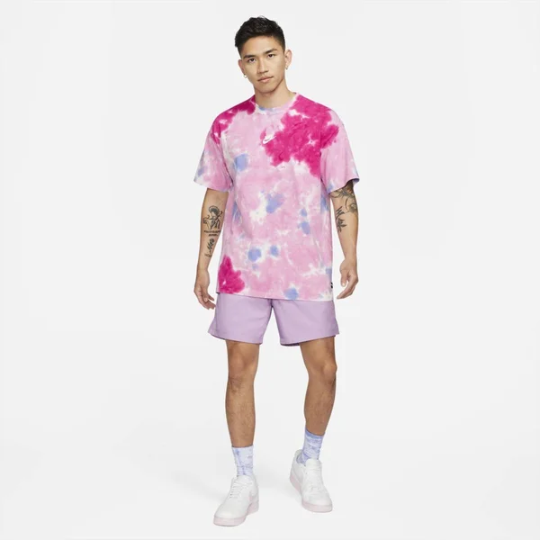 Nike Men's Sportswear Pink Tie-Dye T-Shirt, Size: Medium, Cotton