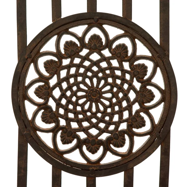 Oriental Furniture Rustic Metal Garden Bench - Rust Patina