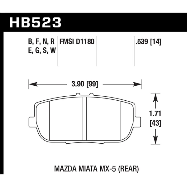 [HB523B.539]Hawk Performance HPS 5.0 Brake Pads