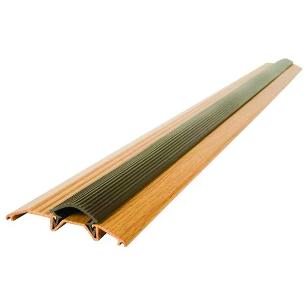 M-D Building Products Deluxe Low 3-3/4 in. x 73 in. MetalDecor Oak Aluminum Threshold with Vinyl Seal