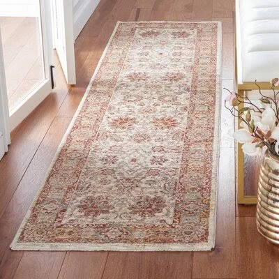 Dishu Oriental Ivory/Rust Area Rug Bungalow Rose Rug Size: Runner 2' x 8'