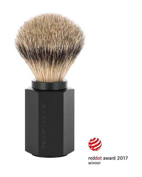 M黨le Shaving Brush Hexagon Graphite Silvertip