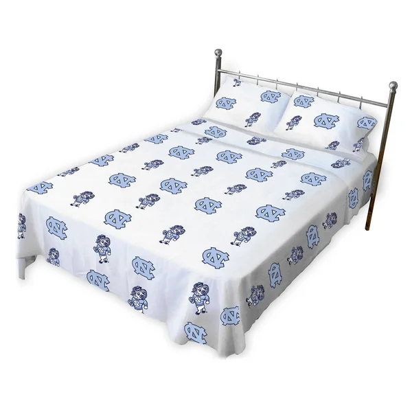 College Covers North Carolina Tar Heels Sheet Set King, White
