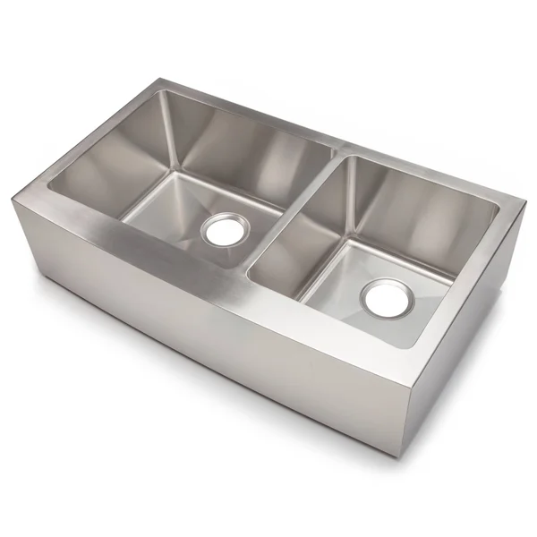 Hahn Chef Series Handmade Extra Large 60/40 Double Bowl Farmhouse - Silver