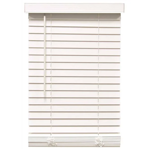 Designer's Touch 10793478411252 White Cordless Room Darkening 2 in. Faux Wood Blind - 24 in. W x 72 in. L