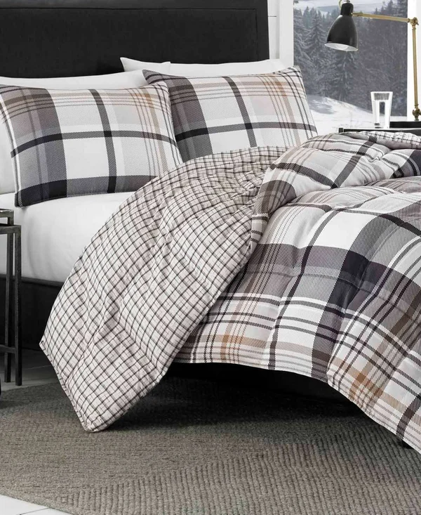 Eddie Bauer Normandy Plaid Comforter Set - Black, Twin