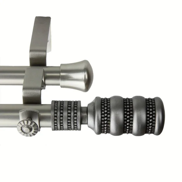 InStyleDesign Cork Adjustable Satin Nickel Curtain Rod Pair with Finial (28 to 48 inch)