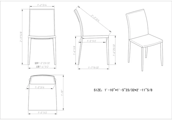 Chintaly Gina Fully Covered Tapered Leg Side Chair [Set of 2]