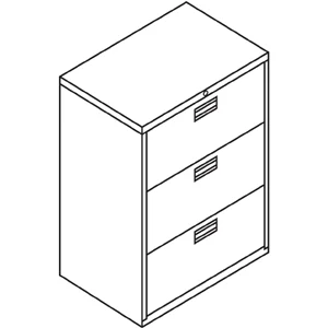 HON 600 Series Three-Drawer Lateral File 30W x 19-1/4d Charcoal