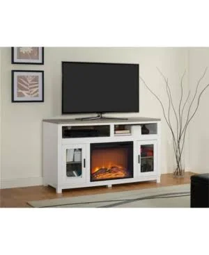 Ameriwood Home Kadin Electric Fireplace TV Stand in White