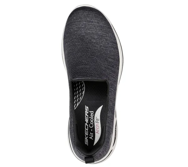 Skechers Women's GOwalk Arch Fit - Unlimited Time Walking Shoes, Black/White, 11.0
