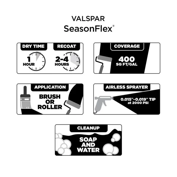 Valspar SeasonFlex Semi-Gloss Creamy Hgsw4033 Exterior Paint (5-Gallon), HGSW4033-936263