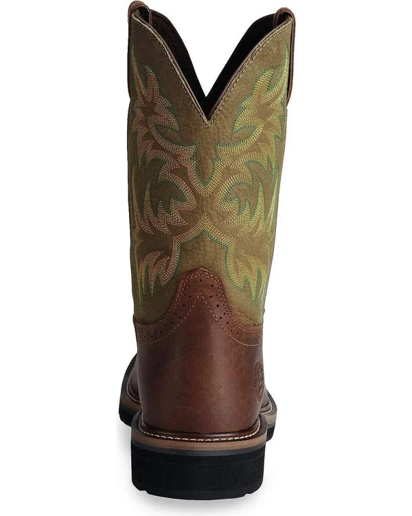 Justin Men's Cowhide Stampede Work Boots - Brown