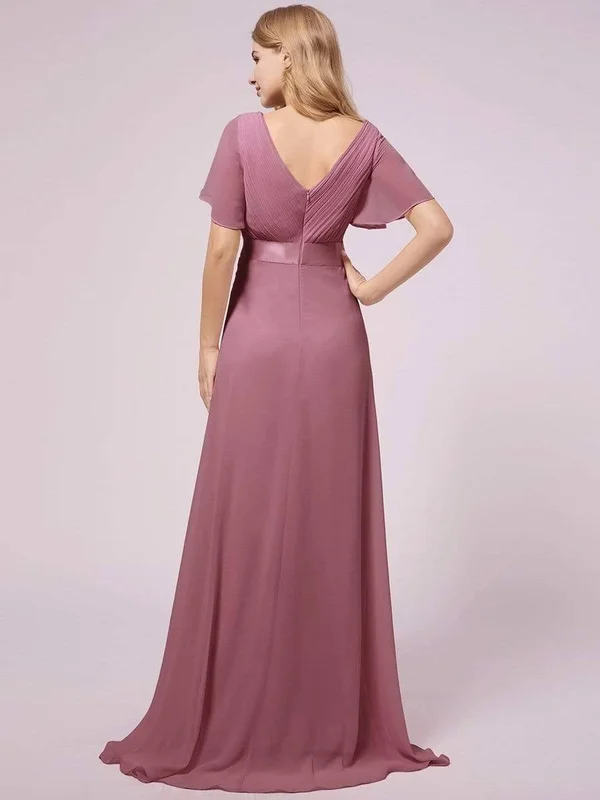 Ever-pretty Flare Sleeves Empire Waist Maxi Bump Friendly Dress Adult Female Polyester