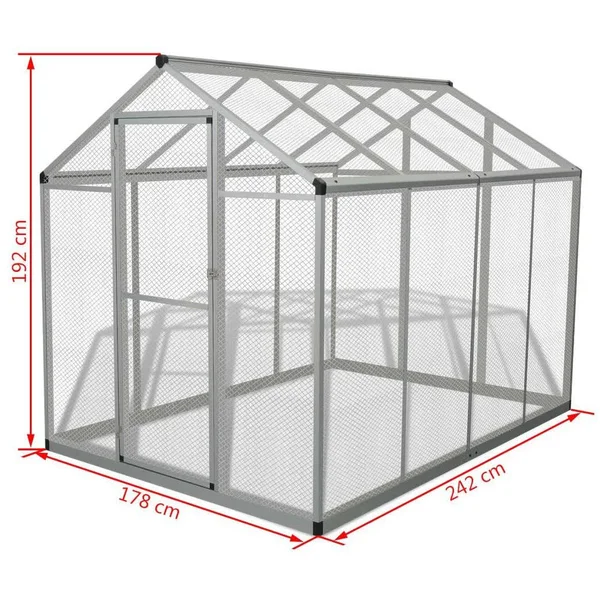 vidaXL Outdoor Aviary Aluminum 70x22x95.3x22x75.6x22 170349