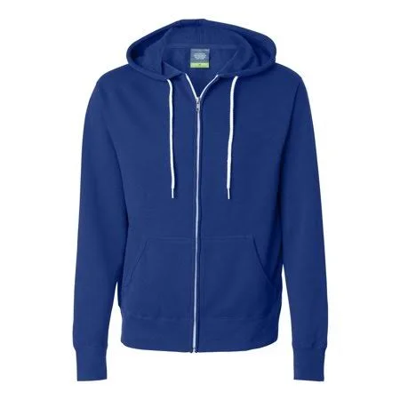 New - NIB - Independent Trading Co. - Unisex Lightweight Full-Zip Hooded Sweatshirt, Adult Unisex, Size: Medium, Blue