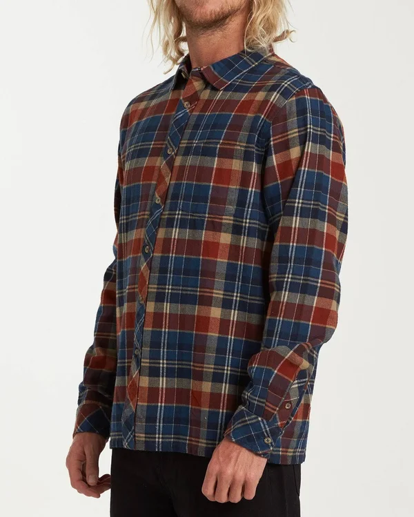 Billabong Coastline Flannel Shirt - Men's Dark Blue, L