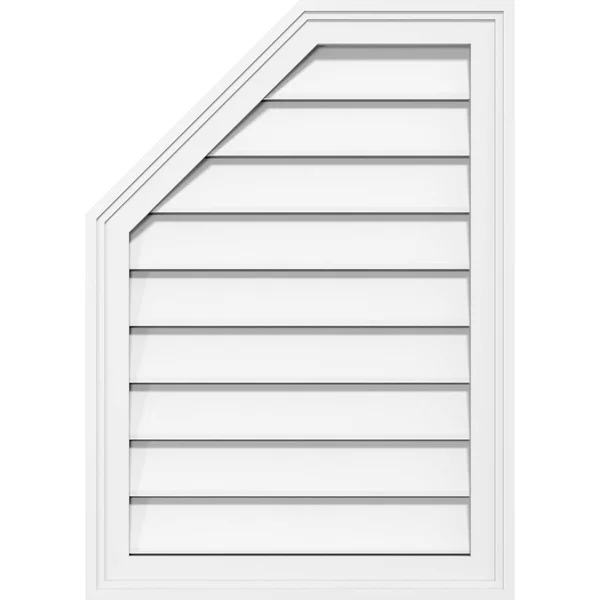 Ekena Millwork GVPOL18X2602SF 18x22W x 26x22H Octagonal Surface Mount PVC Gable Vent: Functional, w/ 2x22W x 1-1/2x22P Brickmoul