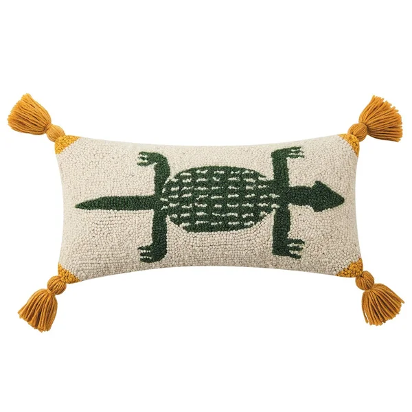 Peking Handicraft 30JBL40C16OB Archie with Tassels Hook Pillow - 100% Wool and Cotton