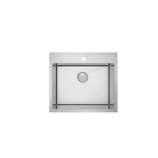 Transolid Diamond Dual Mount Stainless Steel 25 in. 2-Hole Single Bowl Kitchen Sink in Brushed