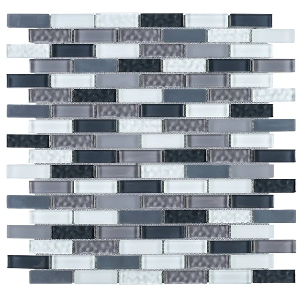 1x22 x 2x22 Glass Brick Joint Mosaic Tile Supreme Tile Color: Gray/Blue