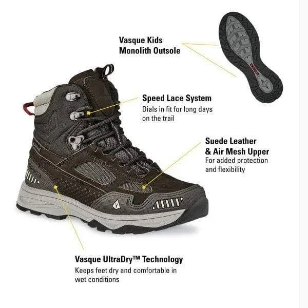 Vasque Breeze at UltraDry Kids 5 - Brown Olive