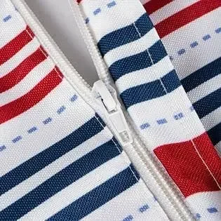 Design Imports Dii Patriotic Stripe Outdoor Tablecloth with Zipper 52 Round