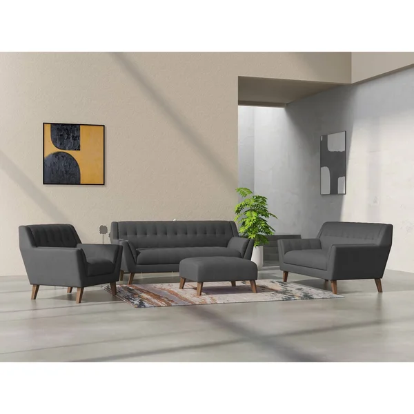 Carson Carrington Nordfjord Tufted Ottoman, Gray