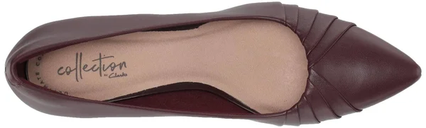 Clarks Women's Linvale Crown Pump Burgundy Leather 9.5