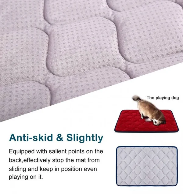 (120cm - Red) - Dog Bed Mat Washable - Soft Fleece Crate Pad - Anti-Slip Matress for Small Medium Large Pets by HeroDog