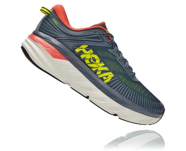 Hoka One One Men's Bondi (Wide) 7 Turbulence-Chili, 7