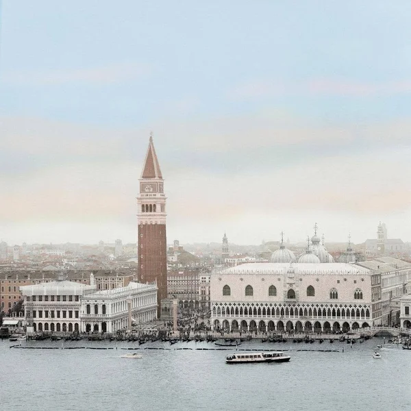 Easy Art Prints Alan Blaustein's 'Piazza San Marco Vista' Premium Canvas Art - 24 x 24 - Classic Black Frame
