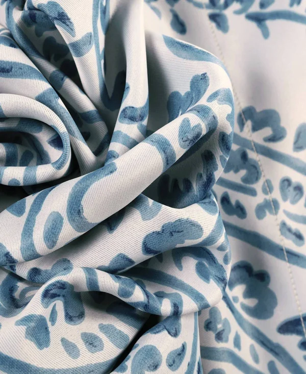 Tea Time China Blue Blackout Curtain
