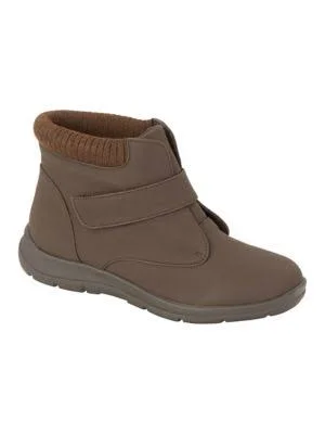 Haband Women's Sno Country Sweater Collar Booties - Brown, Size 9 Wide, W
