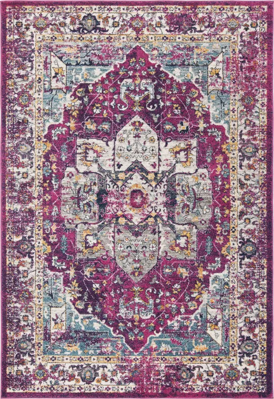 Safavieh Evoke EVK275R 6&7x22 x 9&0x22 Fuchsia, Ivory Area Rug