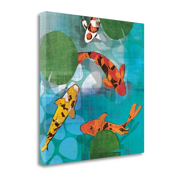 Tangletown Fine Art Lucky Koi II by Tandi Venter - Giclee Print on Gallery Wrap Canvas, 35x22X35x22