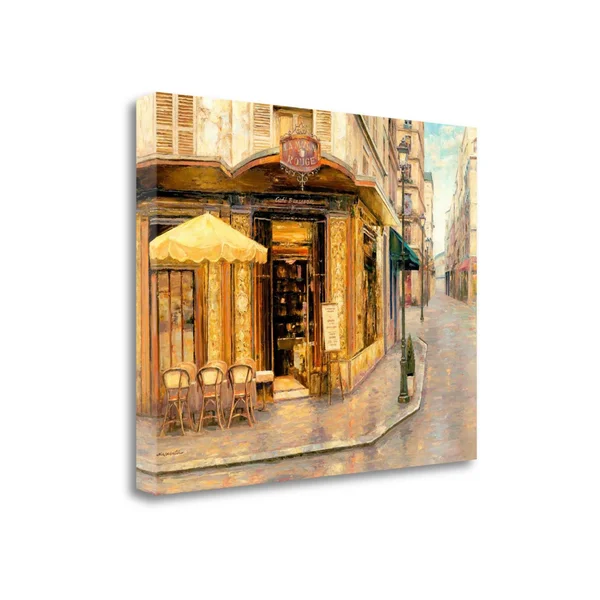 Tangletown Fine Art Red House Caf by Haixia Liu Painting Print on Wrapped Canvas