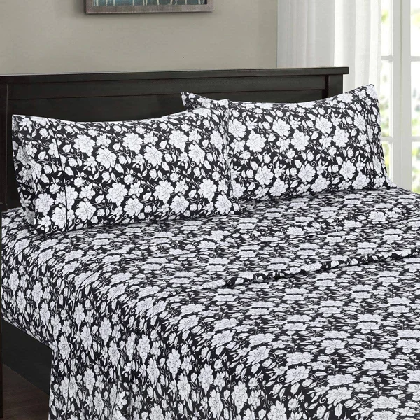 Printed Cotton Sheet Set 300 Thread Count Queen, Agnes