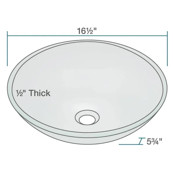Rene R5-5002-R9-7003 16-1/2x22 Glass Vessel Bathroom Sink with Vessel Faucet Sink Frosted - Chrome
