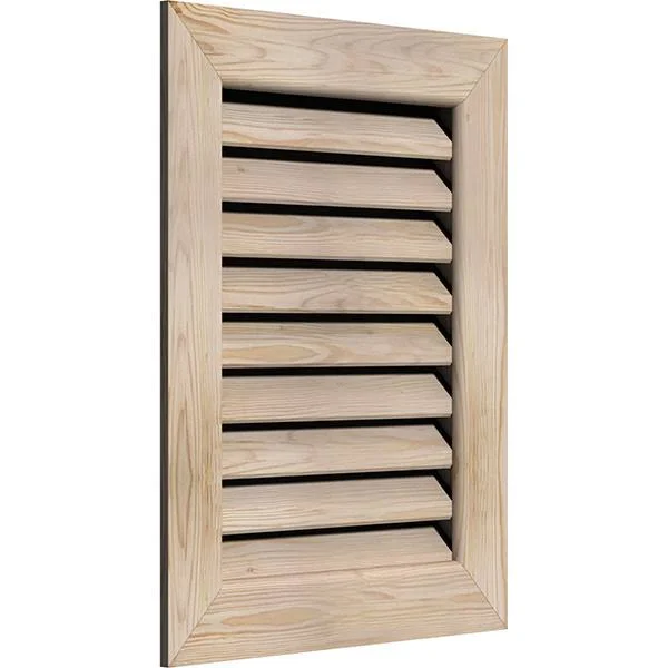 Ekena Millwork 22-in W x 18-in H Vertical Gable Vent (27-in W x 23-in H Frame Size): Unfinished, Functional, Smooth Pine Gable V